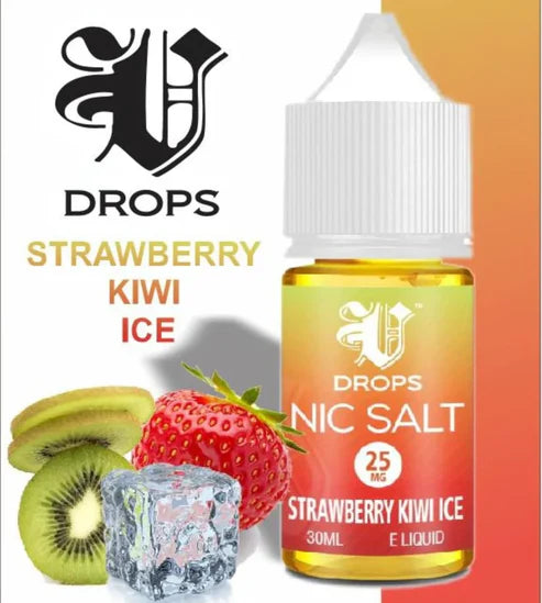 V DROPS – NIC SALT STRAWBEERY KIWI 30ML 25MG